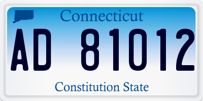 CT license plate AD81012