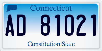 CT license plate AD81021