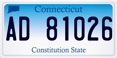 CT license plate AD81026
