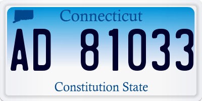 CT license plate AD81033
