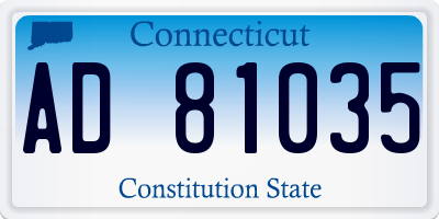 CT license plate AD81035