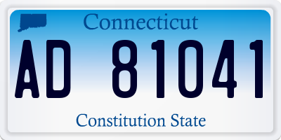 CT license plate AD81041