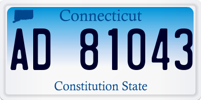 CT license plate AD81043