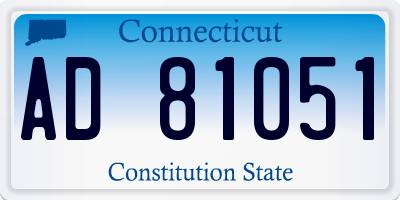 CT license plate AD81051