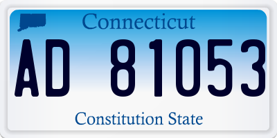 CT license plate AD81053