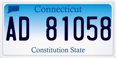 CT license plate AD81058