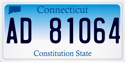 CT license plate AD81064