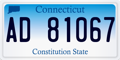 CT license plate AD81067