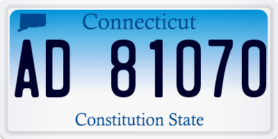 CT license plate AD81070
