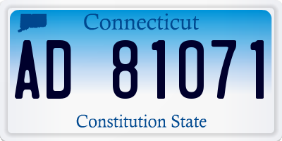 CT license plate AD81071