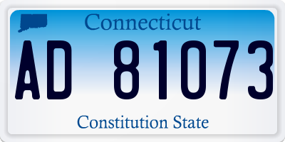 CT license plate AD81073