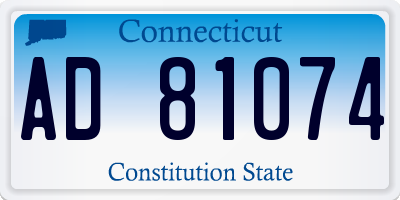 CT license plate AD81074