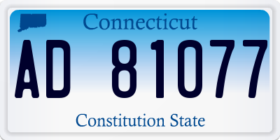 CT license plate AD81077