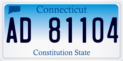 CT license plate AD81104