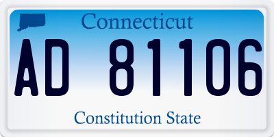 CT license plate AD81106