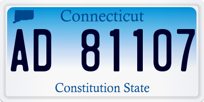 CT license plate AD81107
