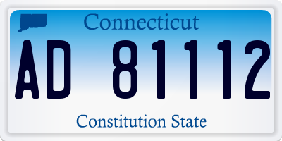 CT license plate AD81112