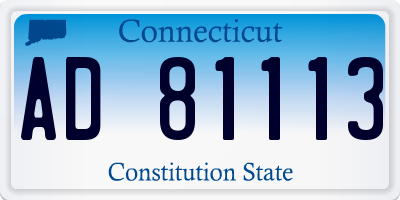 CT license plate AD81113