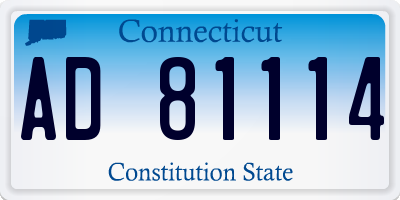 CT license plate AD81114