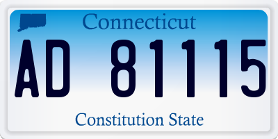 CT license plate AD81115