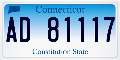 CT license plate AD81117