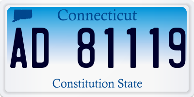 CT license plate AD81119