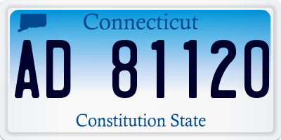 CT license plate AD81120