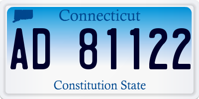 CT license plate AD81122