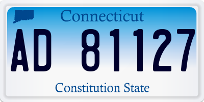 CT license plate AD81127