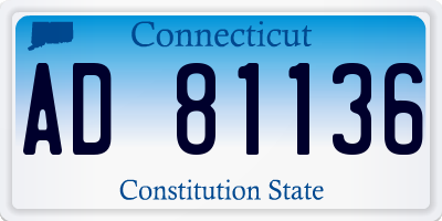 CT license plate AD81136