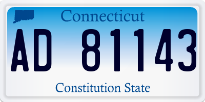 CT license plate AD81143