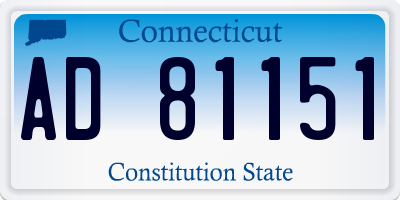 CT license plate AD81151