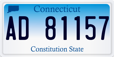 CT license plate AD81157
