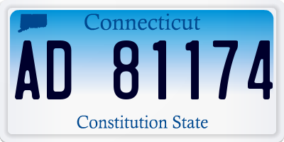 CT license plate AD81174