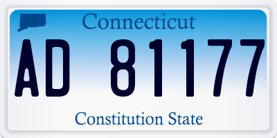 CT license plate AD81177