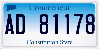 CT license plate AD81178