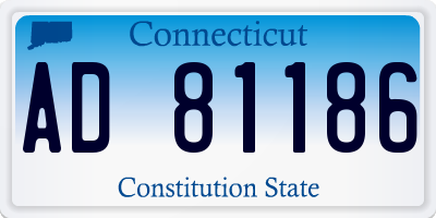 CT license plate AD81186
