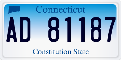 CT license plate AD81187