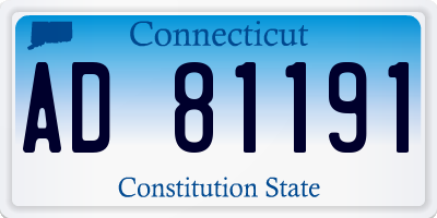 CT license plate AD81191