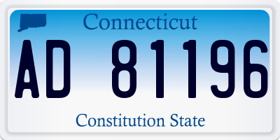 CT license plate AD81196