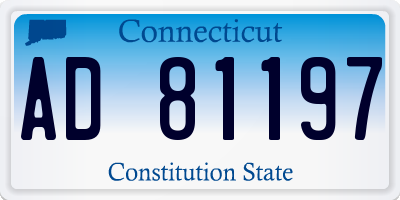 CT license plate AD81197