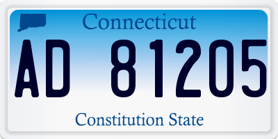 CT license plate AD81205