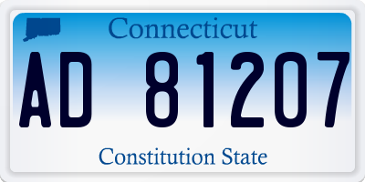CT license plate AD81207