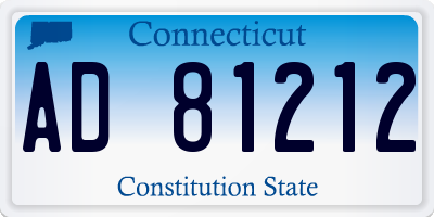 CT license plate AD81212