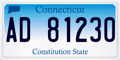 CT license plate AD81230