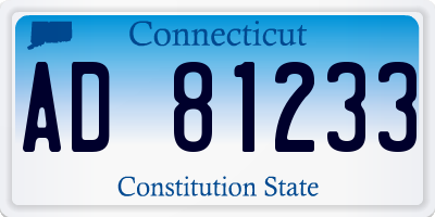 CT license plate AD81233