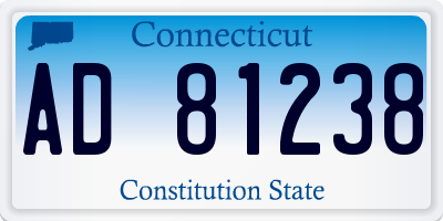 CT license plate AD81238