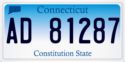 CT license plate AD81287