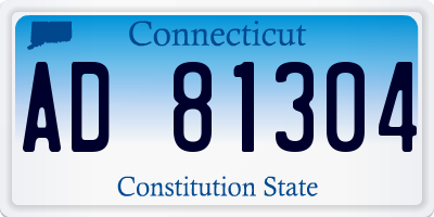 CT license plate AD81304