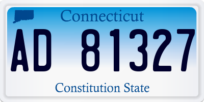 CT license plate AD81327